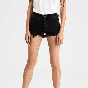 American Eagle black distressed shorts